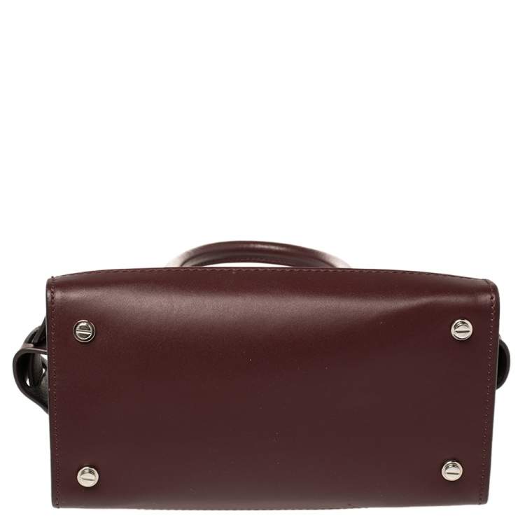 Pre Owned Givenchy Burgundy  Leather Mini Horizon Crossbody Bag
