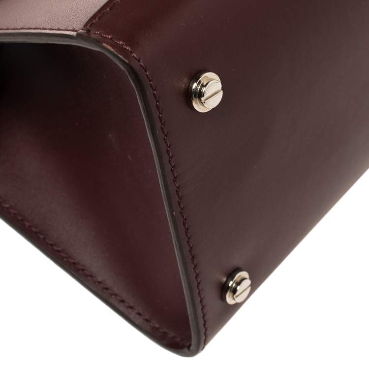 Pre Owned Givenchy Burgundy  Leather Mini Horizon Crossbody Bag