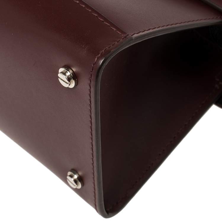Pre Owned Givenchy Burgundy  Leather Mini Horizon Crossbody Bag