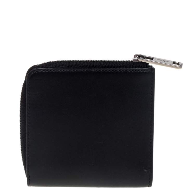 Pre Owned Givenchy Black Leather Zip Around Wallet