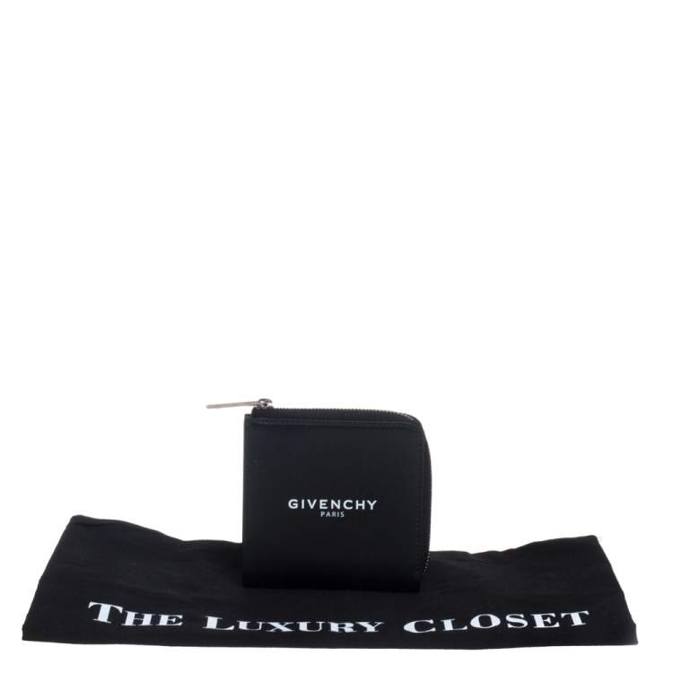 Pre Owned Givenchy Black Leather Zip Around Wallet