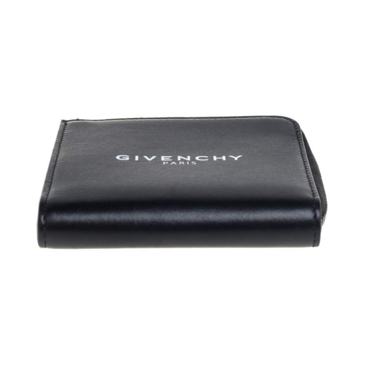 Pre Owned Givenchy Black Leather Zip Around Wallet