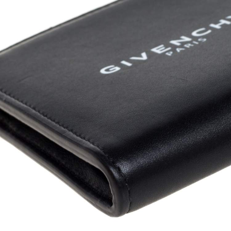 Pre Owned Givenchy Black Leather Zip Around Wallet