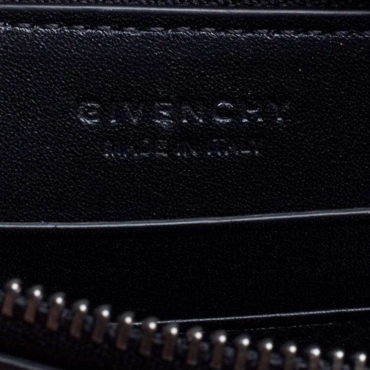 Pre Owned Givenchy Black Leather Zip Around Wallet