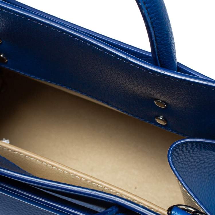 Pre Owned Givenchy Blue Leather Mini Horizon Crossbody Bag