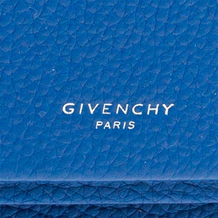 Pre Owned Givenchy Blue Leather Mini Horizon Crossbody Bag