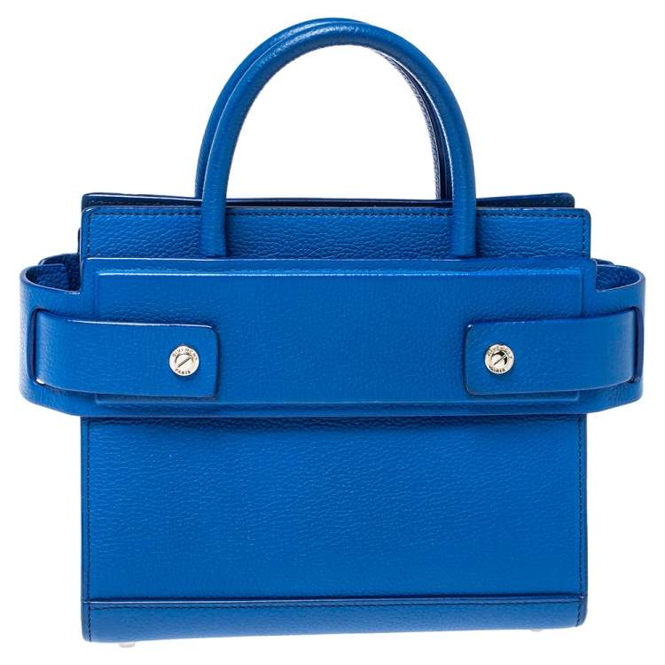 Pre Owned Givenchy Blue Leather Mini Horizon Crossbody Bag