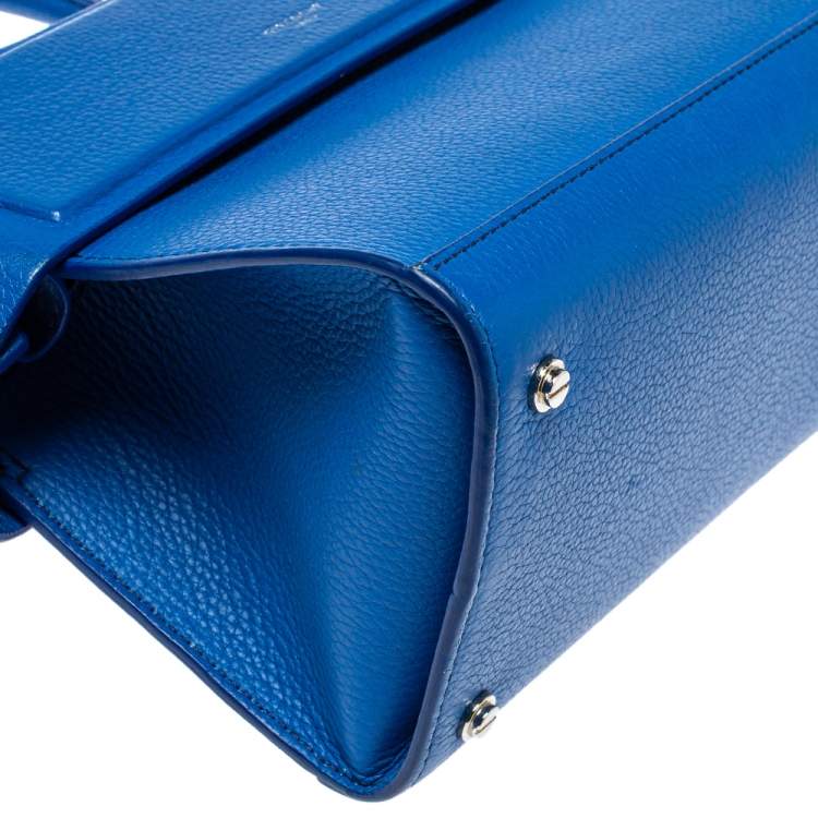 Pre Owned Givenchy Blue Leather Mini Horizon Crossbody Bag