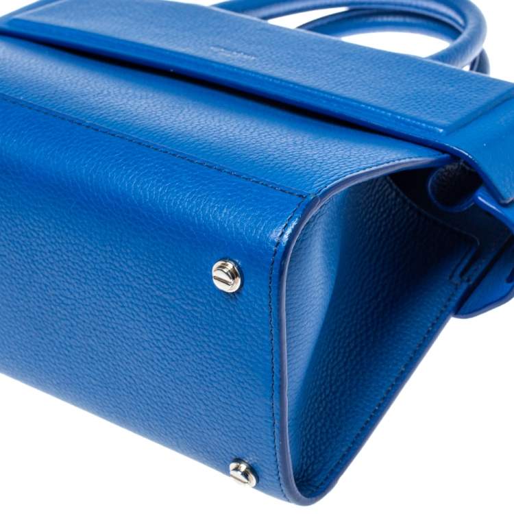 Pre Owned Givenchy Blue Leather Mini Horizon Crossbody Bag