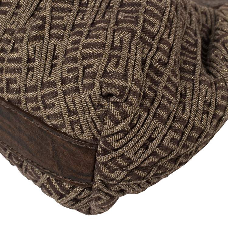 Pre Owned Givenchy Brown Logo Print Canvas And Leather Hobo 