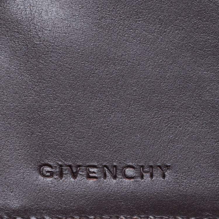 Pre Owned Givenchy Green/Brown Monogram Fabric and Leather French Wallet 