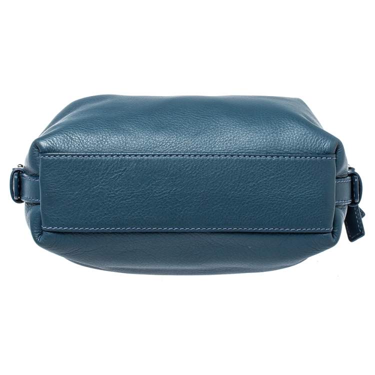 Pre Owned Givenchy Teal Blue Leather Mini Nightingale Bag