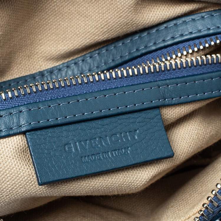 Pre Owned Givenchy Teal Blue Leather Mini Nightingale Bag