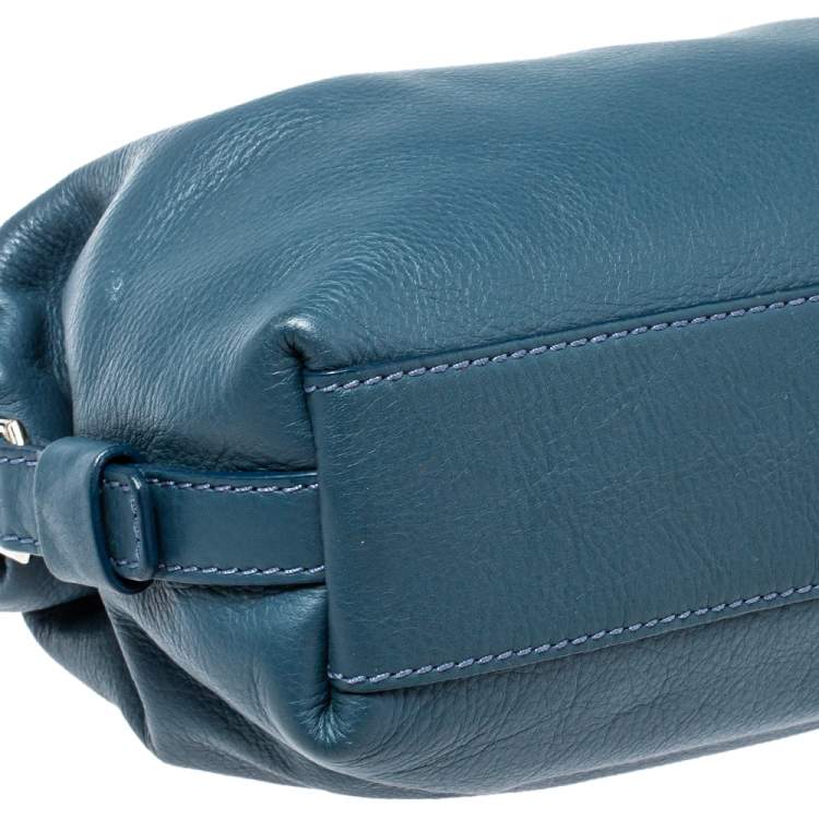 Pre Owned Givenchy Teal Blue Leather Mini Nightingale Bag
