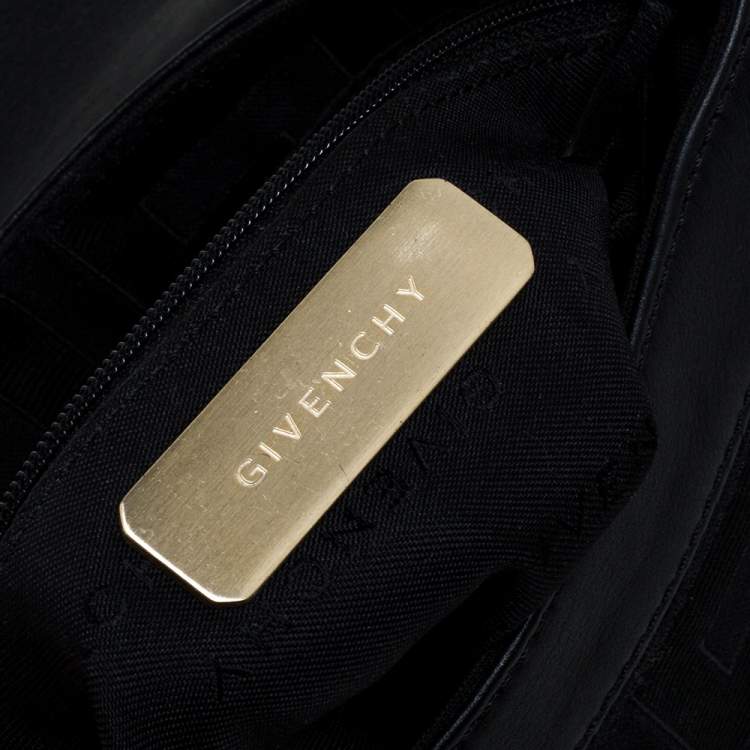 Pre Owned Givenchy Black Signature Canvas and Leather Buckle Flap Shoulder Bag