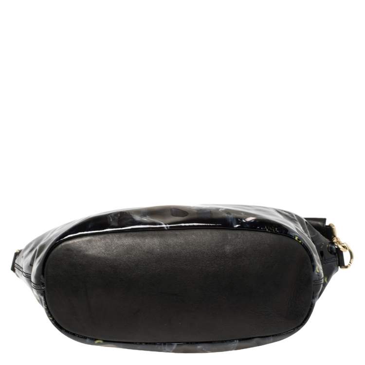 Pre Owned Givenchy Black Panther Print Patent and Leather Medium Nightingale Satchel
