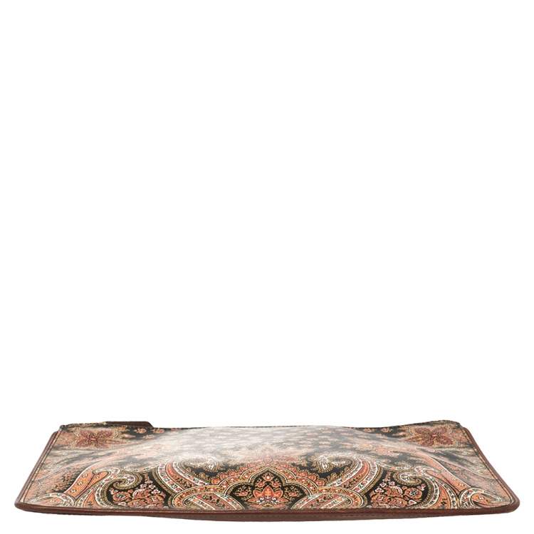 Pre Owned Givenchy Multicolor Leather Paisley Print Clutch