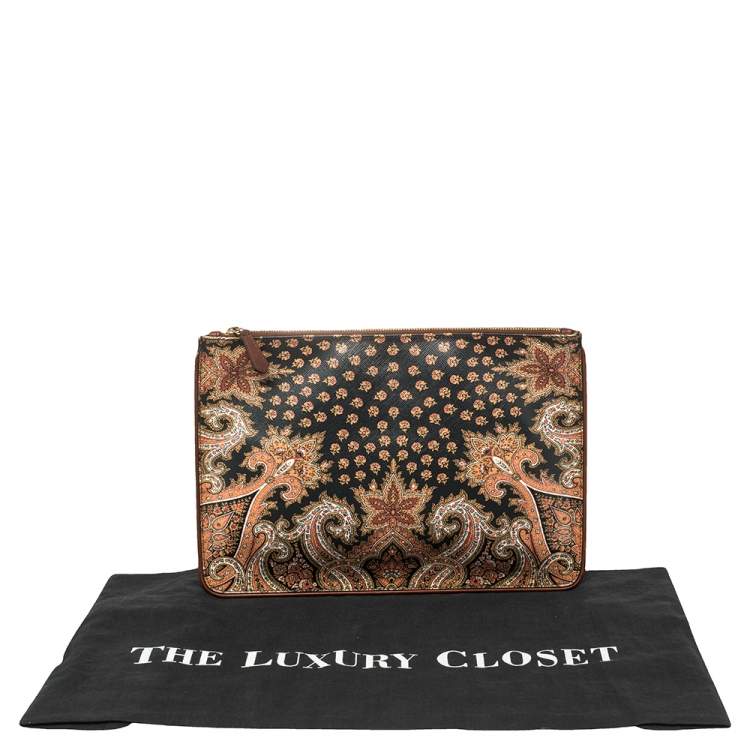 Pre Owned Givenchy Multicolor Leather Paisley Print Clutch