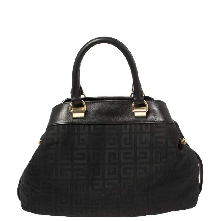 Pre Owned Givenchy Black Monogram Canvas And Leather Tote