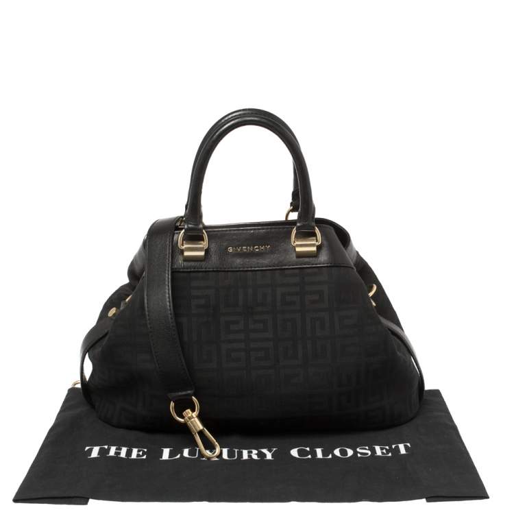 Pre Owned Givenchy Black Monogram Canvas And Leather Tote