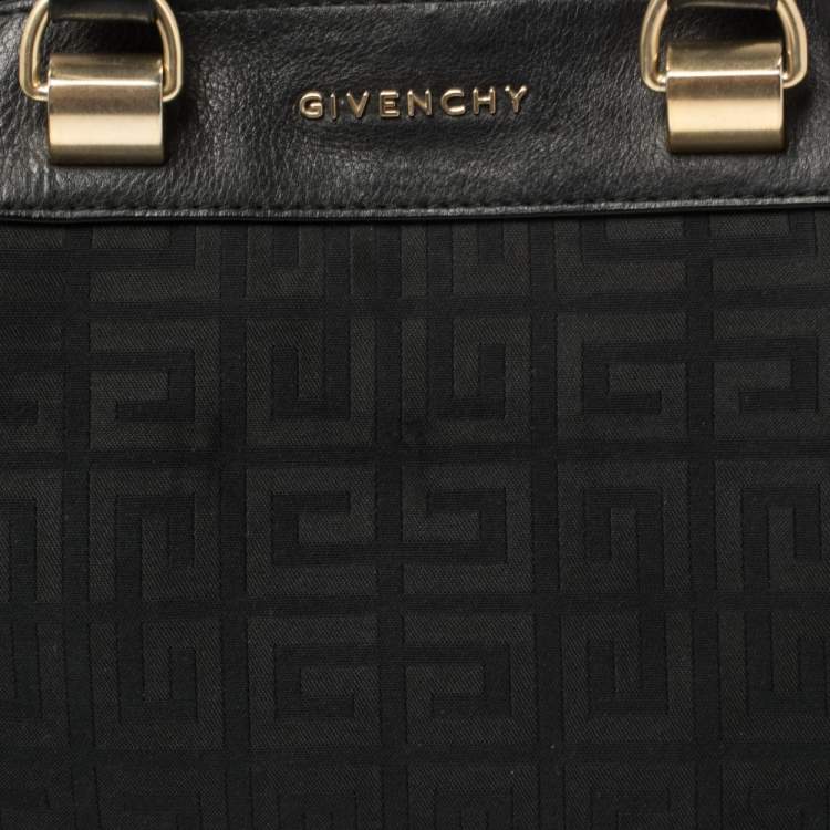 Pre Owned Givenchy Black Monogram Canvas And Leather Tote