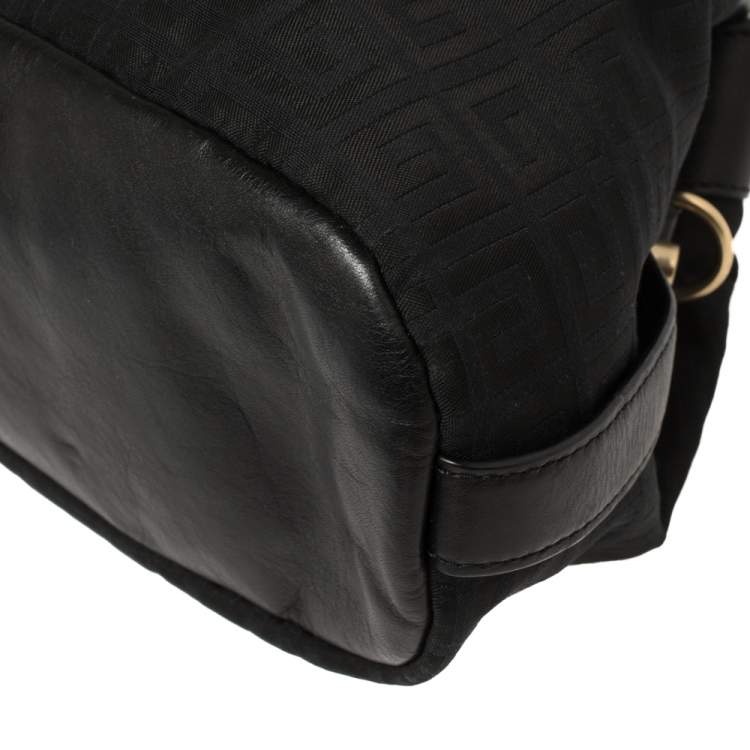 Pre Owned Givenchy Black Monogram Canvas And Leather Tote