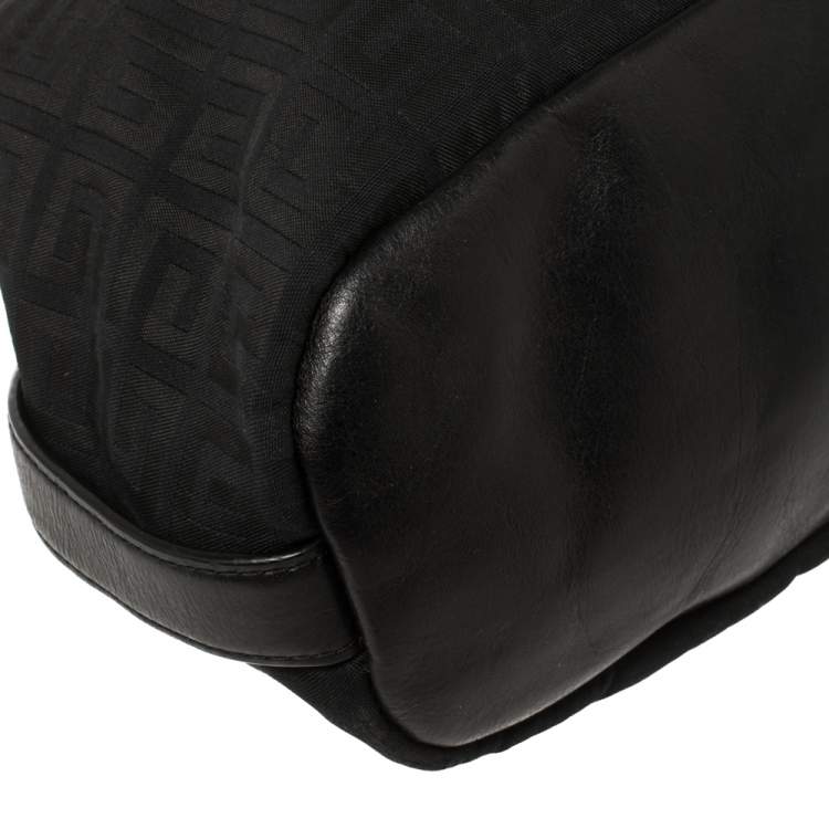 Pre Owned Givenchy Black Monogram Canvas And Leather Tote