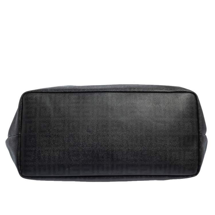 Pre Owned Givenchy Black Monogram Coated Canvas and Leather Shopper Tote