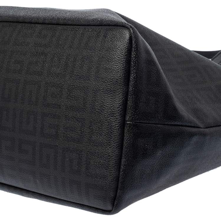 Pre Owned Givenchy Black Monogram Coated Canvas and Leather Shopper Tote