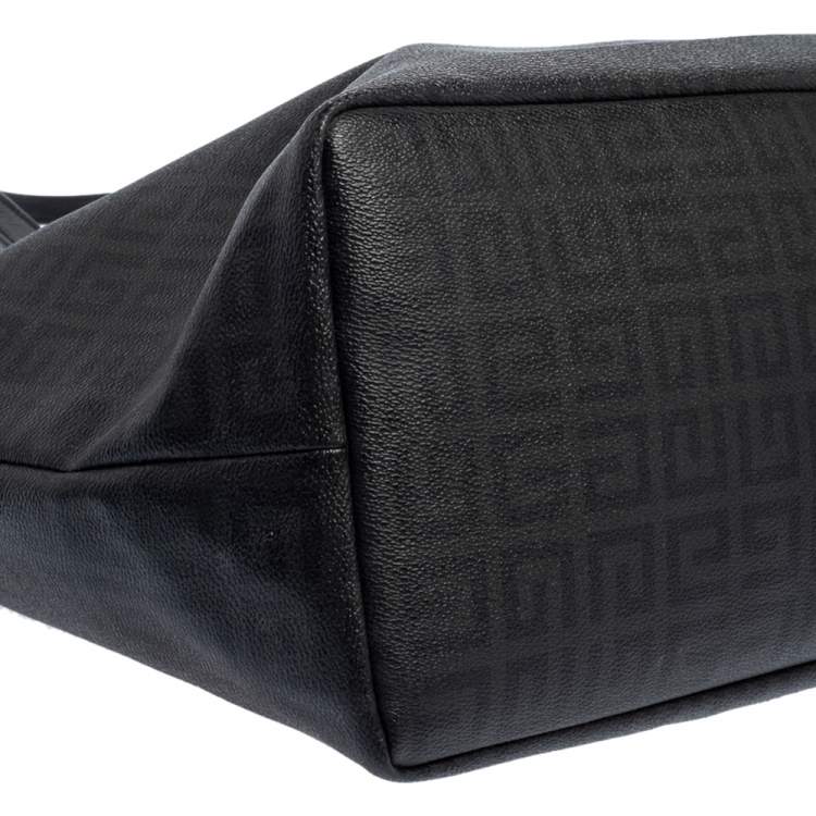 Pre Owned Givenchy Black Monogram Coated Canvas and Leather Shopper Tote