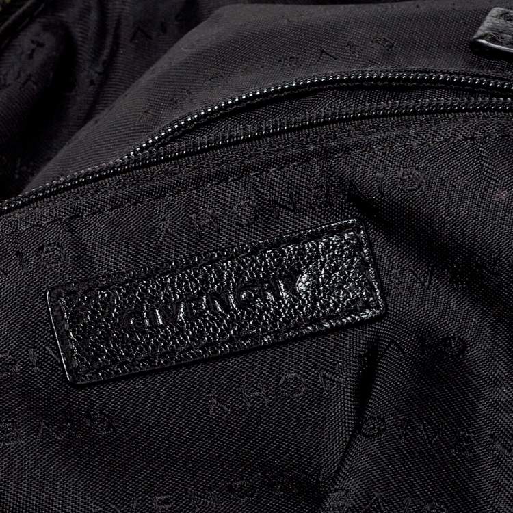 Pre Owned Givenchy Black Leather And Signature Canvas Duffel Bag
