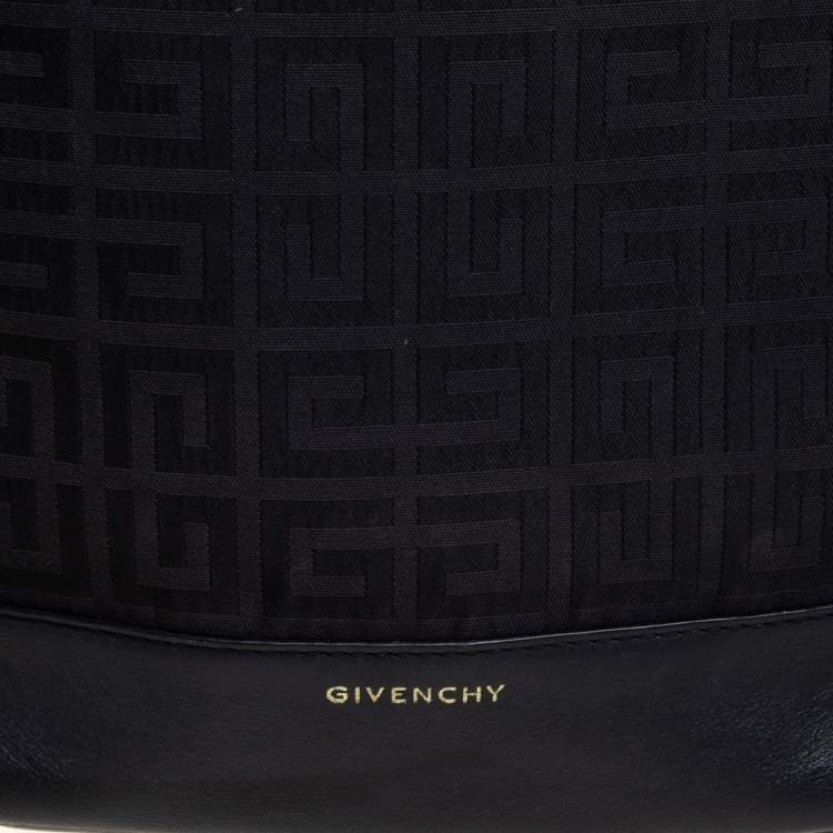 Pre Owned Givenchy Black Signature Canvas And Leather Hobo