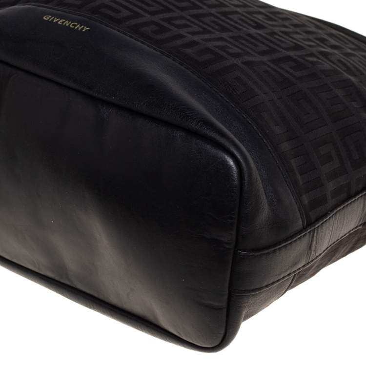 Pre Owned Givenchy Black Signature Canvas And Leather Hobo
