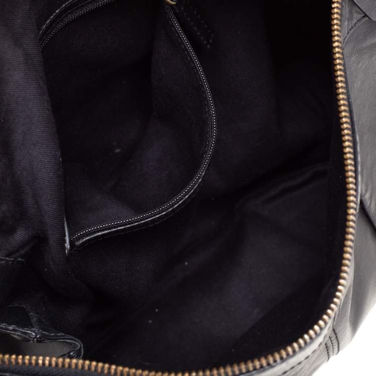 Pre Owned Givenchy Black Leather Ruched Hobo