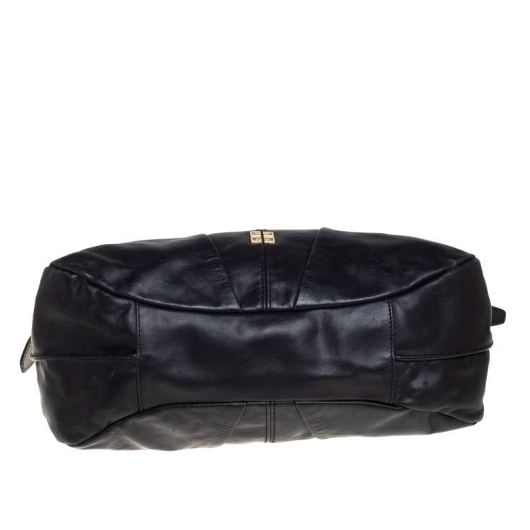 Pre Owned Givenchy Black Leather Ruched Hobo
