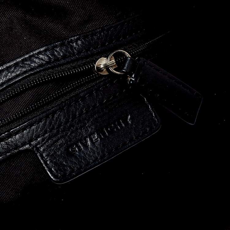 Pre Owned Givenchy Black Monogram Nylon and Leather Double Handle Hobo 