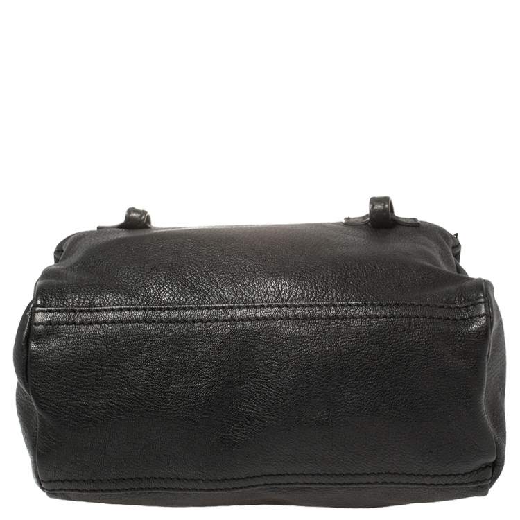 Pre Owned Givenchy Black Leather Mini Pandora Crossbody Bag