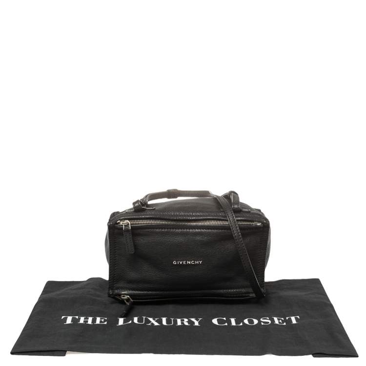 Pre Owned Givenchy Black Leather Mini Pandora Crossbody Bag