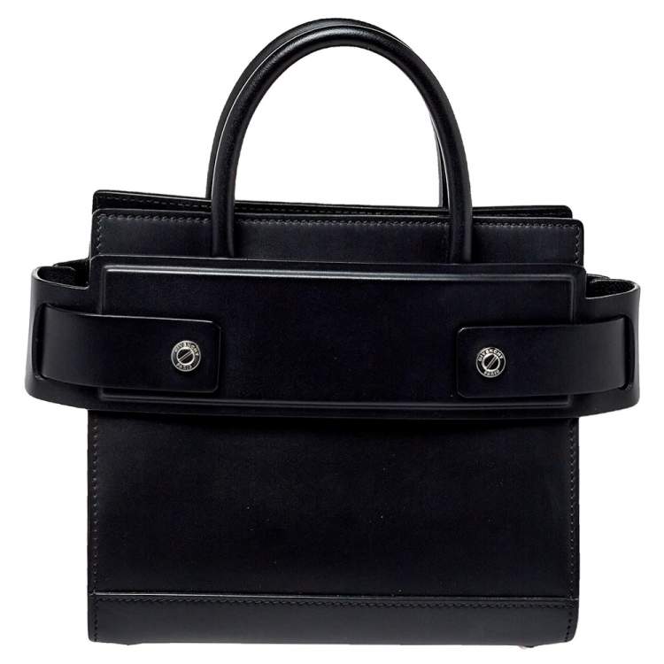 Pre Owned Givenchy Black Leather Mini Horizon Crossbody Bag