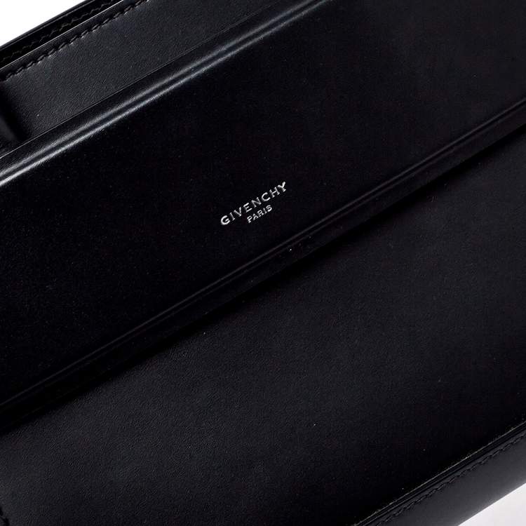 Pre Owned Givenchy Black Leather Mini Horizon Crossbody Bag