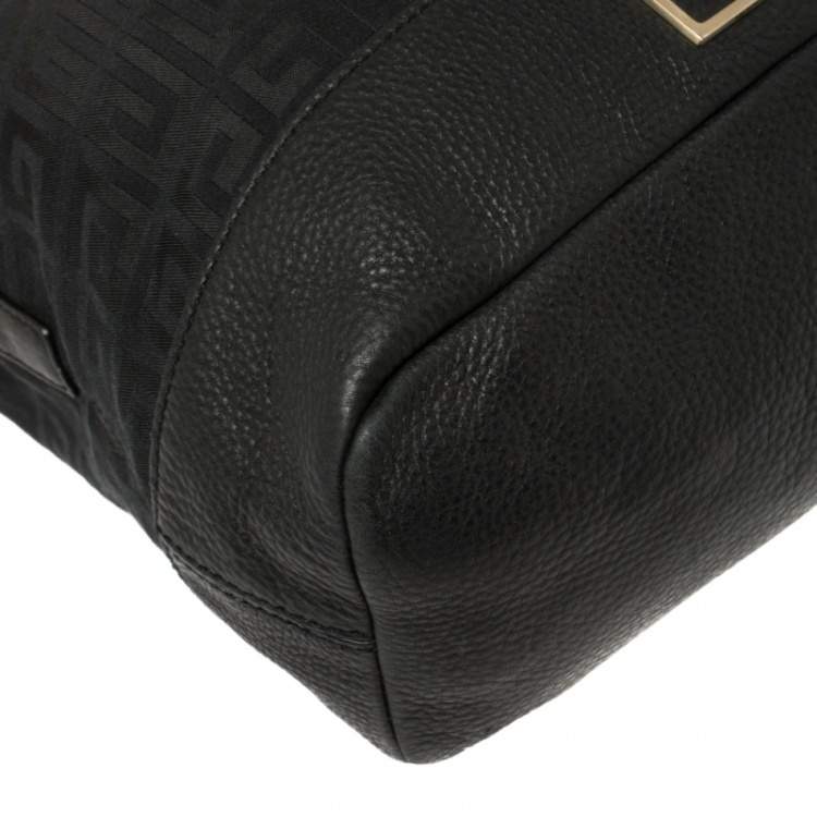 Pre Owned Givenchy Black Monogram Canvas and Leather Hobo