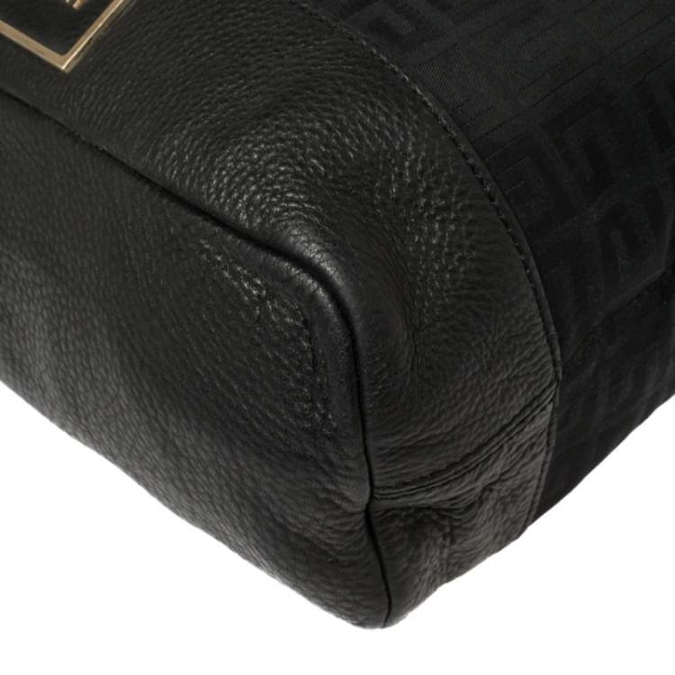 Pre Owned Givenchy Black Monogram Canvas and Leather Hobo