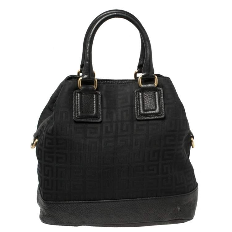 Pre Owned Givenchy Black Monogram Canvas and Leather Hobo