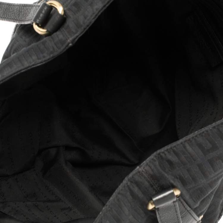 Pre Owned Givenchy Black Monogram Canvas and Leather Hobo