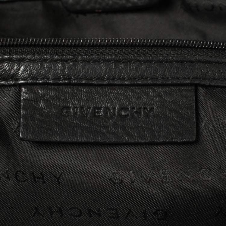 Pre Owned Givenchy Black Monogram Canvas and Leather Hobo