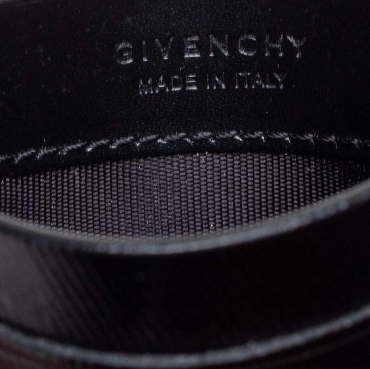 Pre Owned Givenchy Black Patent Leather Stars And Stripes Print Cardholder