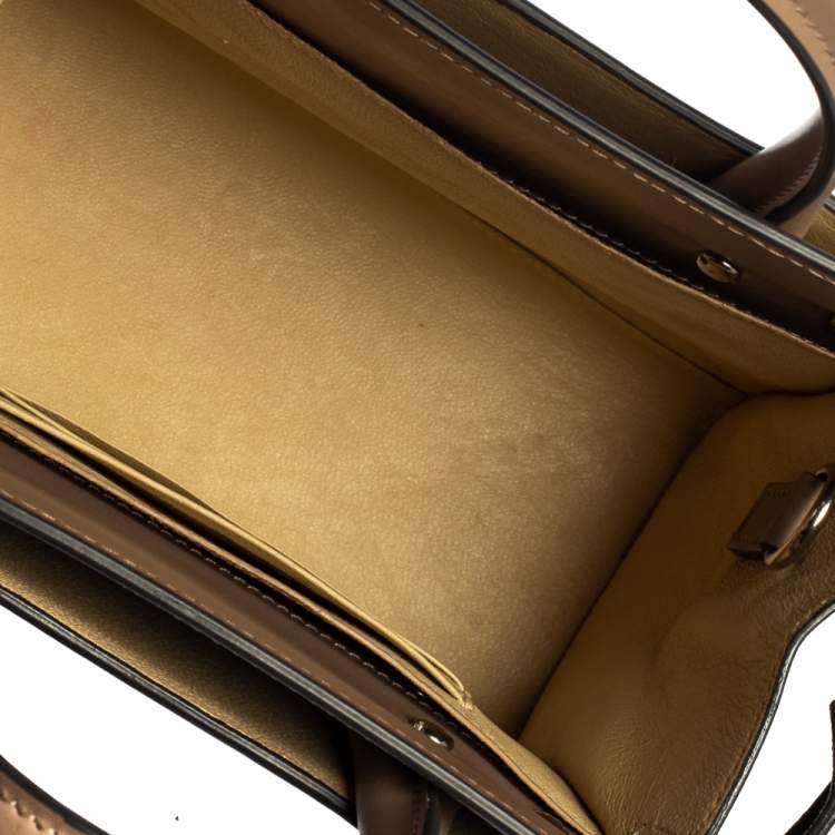 Pre Owned Givenchy Beige Leather Nano Horizon Crossbody Bag
