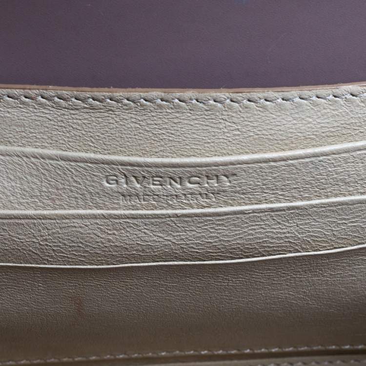 Pre Owned Givenchy Beige Leather Nano Horizon Crossbody Bag