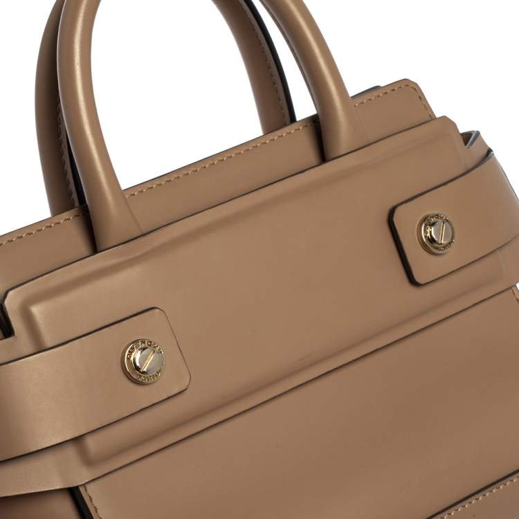Pre Owned Givenchy Beige Leather Nano Horizon Crossbody Bag