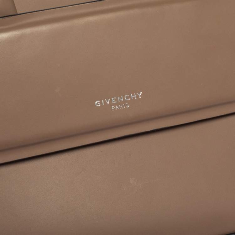 Pre Owned Givenchy Beige Leather Nano Horizon Crossbody Bag